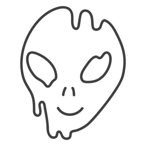 Dibujo lineal de una cara alien?gena. Diseño PNG