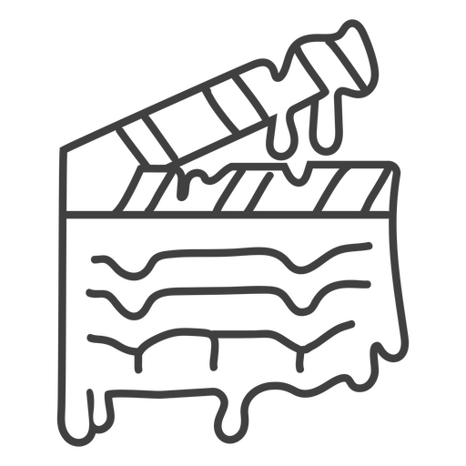 Movie clapper dripping icon PNG Design