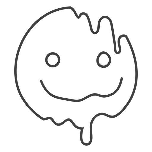 Black and white image of a smiling face PNG Design