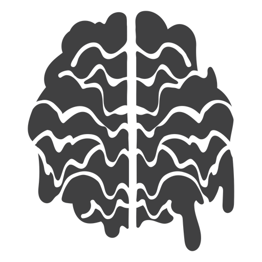 Black and white image of a dripping brain PNG Design