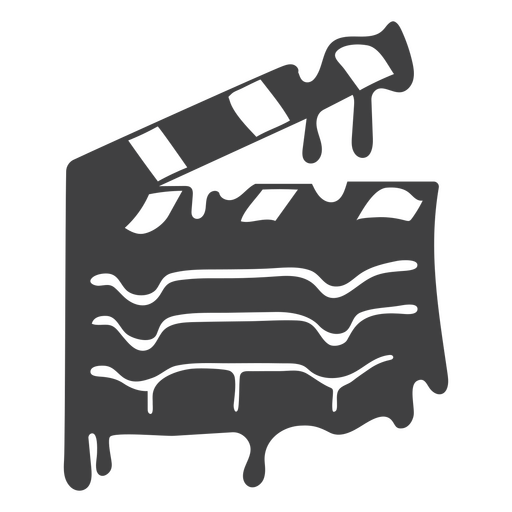 Movie clapper icon with a black background PNG Design