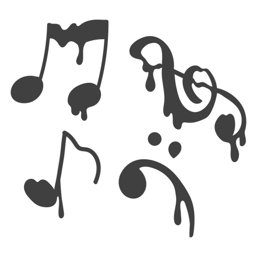 Icono de notas musicales goteando Diseño PNG