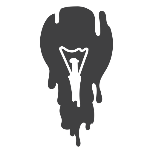 Light bulb dripping in black PNG Design