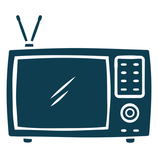 Icono de televisión vintage azul Diseño PNG