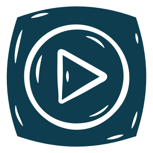 Blue play button icon PNG Design