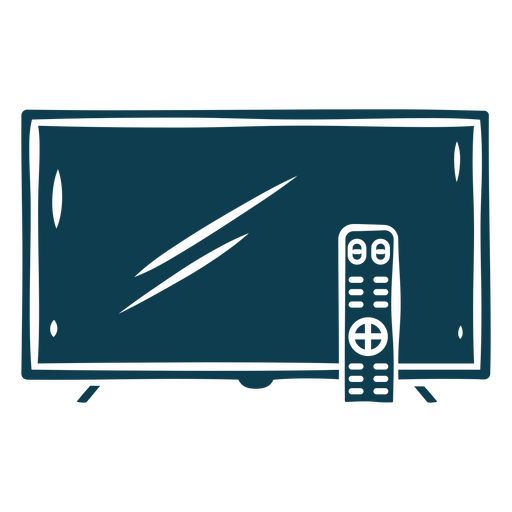 Fernseher mit Fernbedienung PNG-Design