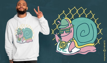 Cartoon gangster snail t-shirt design