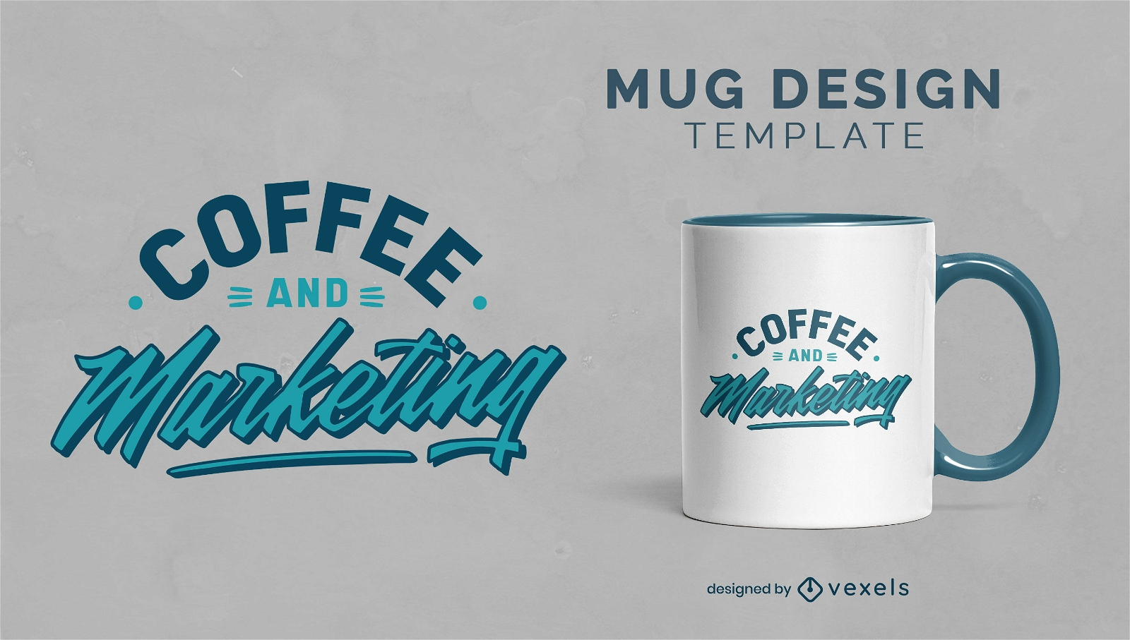 Coffee and marketing job mug template