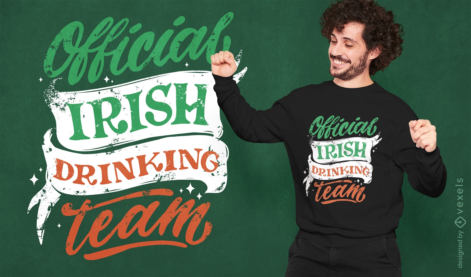 Design oficial de camiseta da equipe de bebida irlandesa