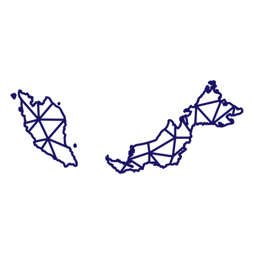 Mapa azul de um país com linhas Desenho PNG
