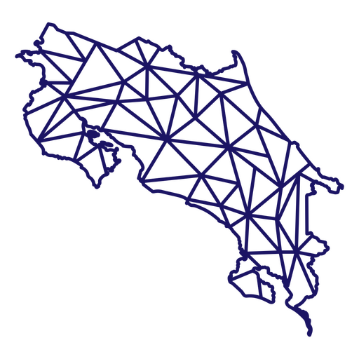 Design de mapa com padrão triangular estilizado da Costa Rica para camiseta Desenho PNG
