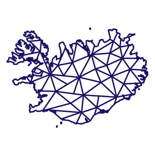 Abstrakte polygonale Karte des Island-Designs PNG-Design