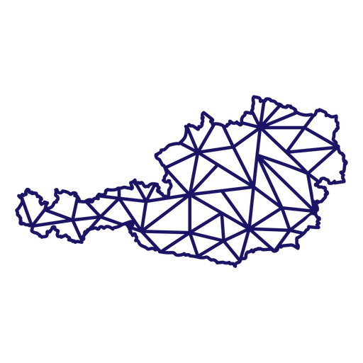 Geometric austria map outline design PNG Design