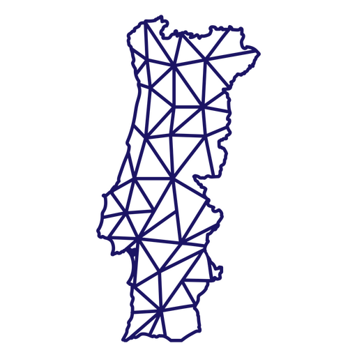 Geometrisches Portugal-Kartendesign PNG-Design