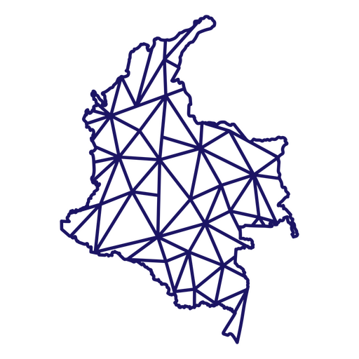 Geometrisches Kartendesign von Kolumbien PNG-Design