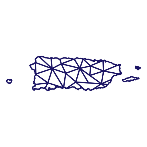 Geometrische Puerto Rico-Kartenillustration PNG-Design