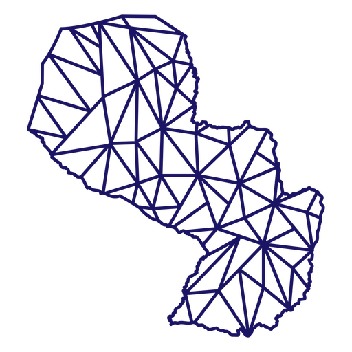 Diseño de mapa de Paraguay con patrón triangular abstracto Diseño PNG