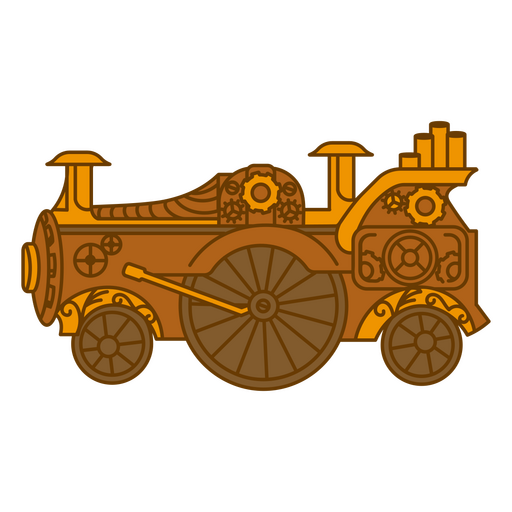 Tren de vapor naranja Diseño PNG