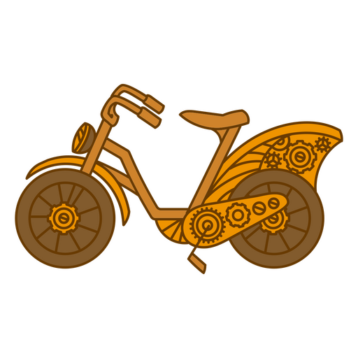 Orange motorcycle PNG Design
