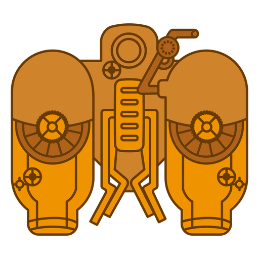 Ícone de engrenagem Steampunk laranja Desenho PNG