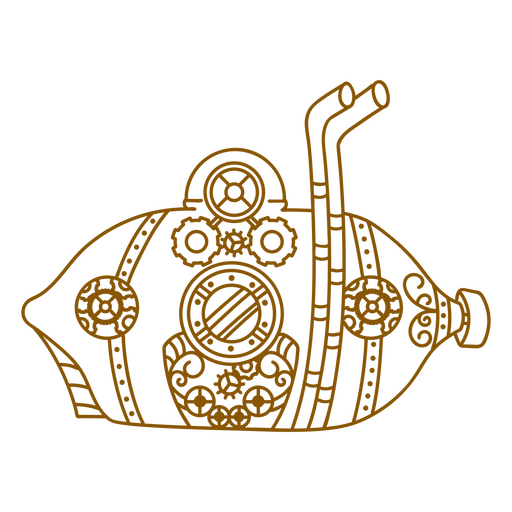 Curso de submarino Steampunk Desenho PNG