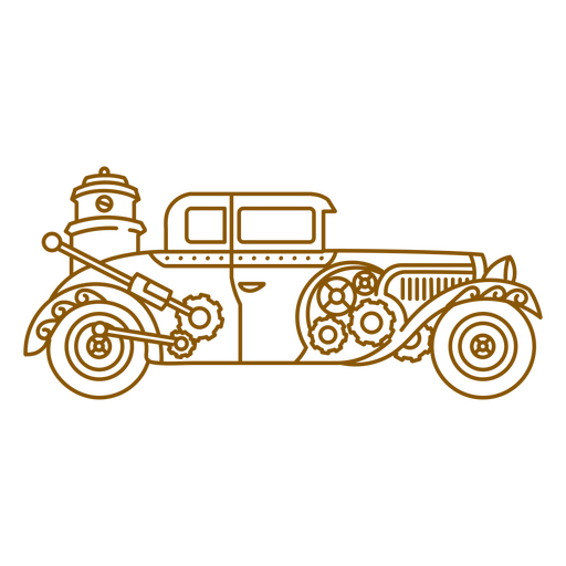 Curso de carro Steampunk Desenho PNG