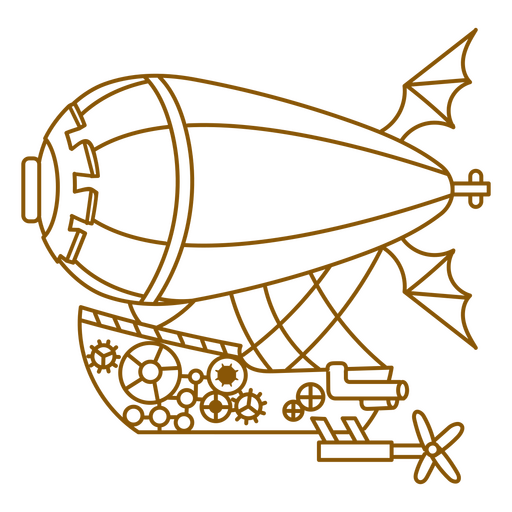 Steampunk-Heißluftballon-Umriss PNG-Design