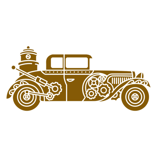 Coche steampunk en marrón Diseño PNG