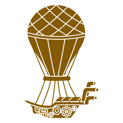 Imagen de un globo aerostático marrón. Diseño PNG