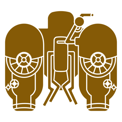 Ícone marrom de uma motocicleta Desenho PNG