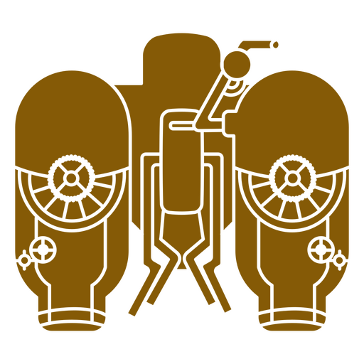 Icono marrón de una motocicleta. Diseño PNG