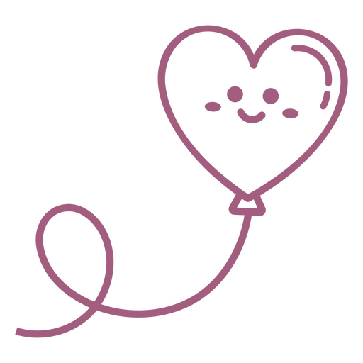 Pink heart balloon smiley face PNG Design