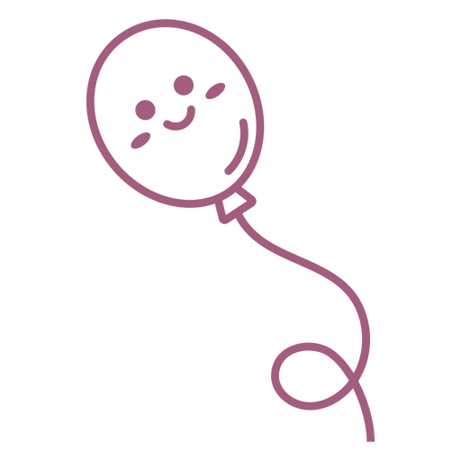 Pink balloon with a smiley face on it PNG Design