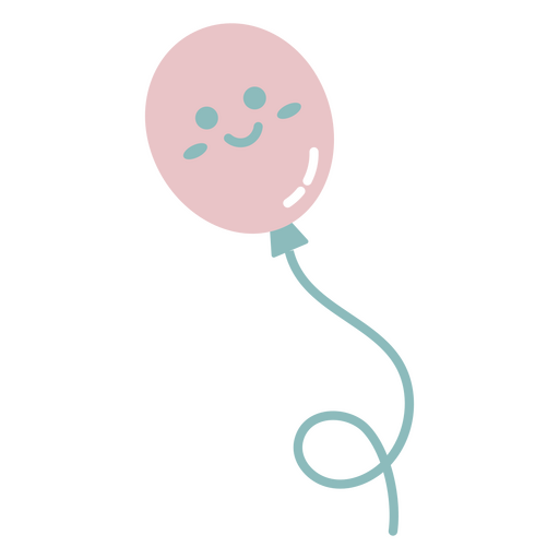 Balão rosa com uma carinha kawaii Desenho PNG