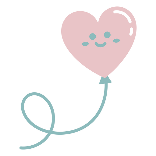 Pink balloon with a heart on it PNG Design
