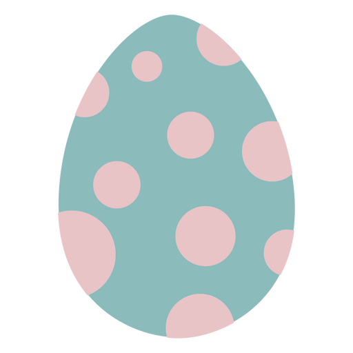 Huevo de Pascua con lunares rosas y azules. Diseño PNG
