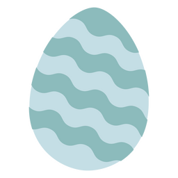 Blue Easter Egg With Waves On It PNG & SVG Design For T-Shirts