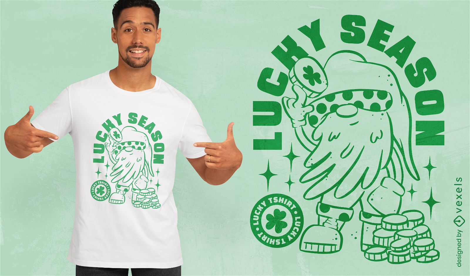 Lucky St. Patricks Gnom T-Shirt Design
