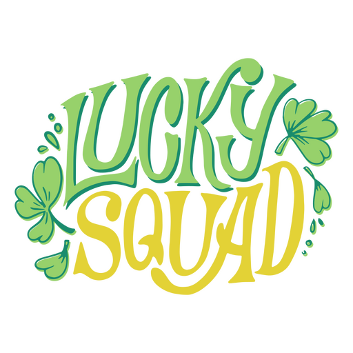 The words lucky squad st patricks day PNG Design