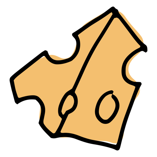 Pedazo de basura de doodle de queso Diseño PNG