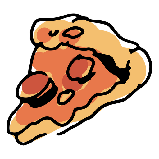 Fatia de pizza com elementos de lixo Desenho PNG