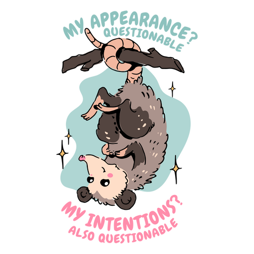Intentions questionable opposum design PNG Design