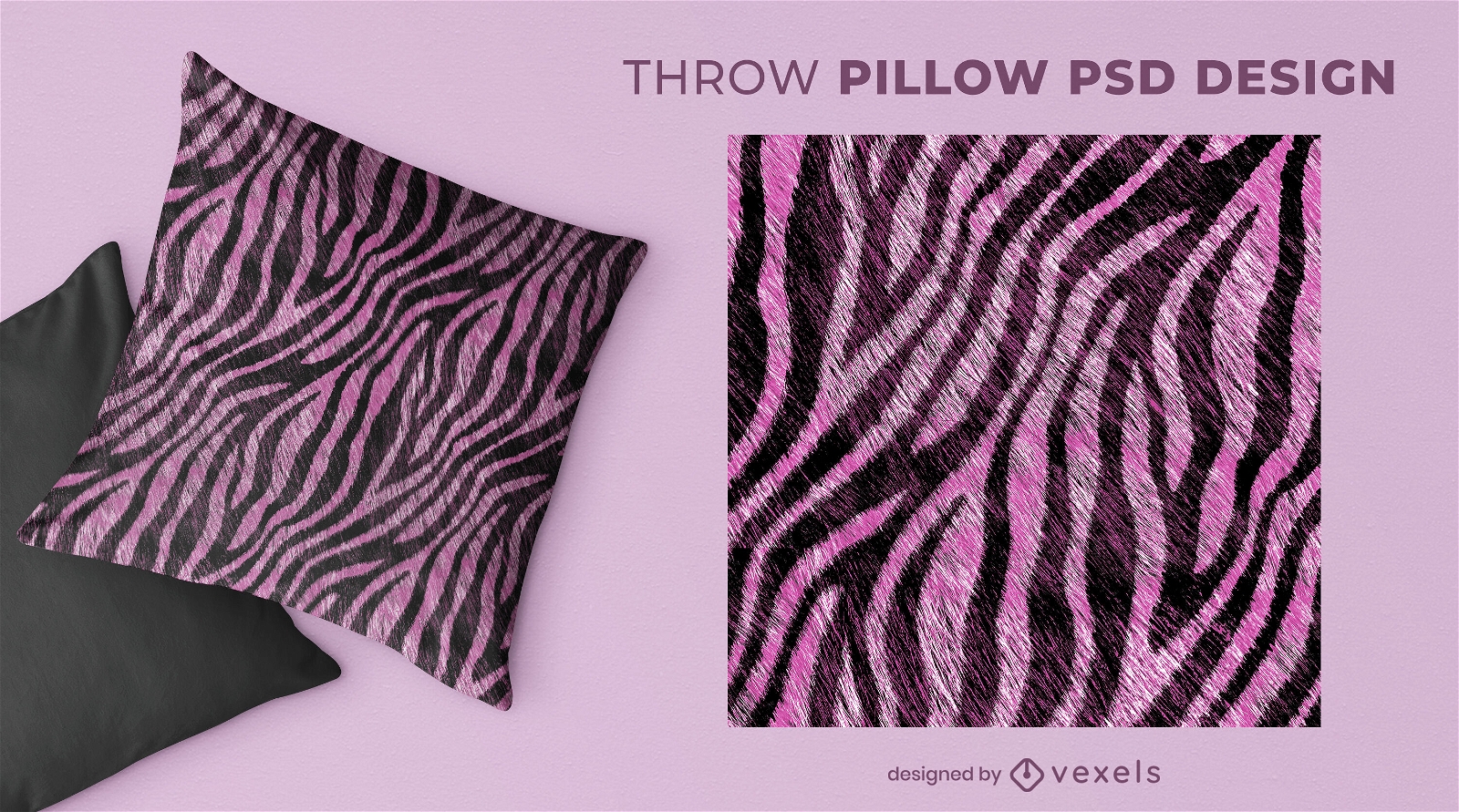 Pink zebra animal print throw pillow design