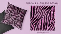 Pink Zebra Animal Print Throw Pillow Design PSD Editable Template