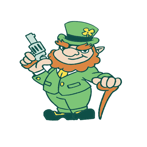 St. Patrick&#39;s Day Kobold mit Gewehr PNG-Design