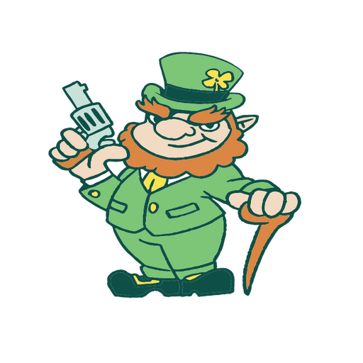 St patrick's day leprechaun with gun PNG Design