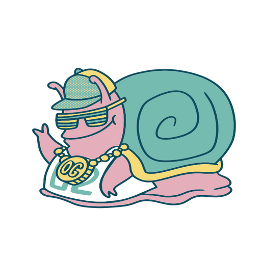 Caracol de desenho animado usando óculos escuros e chapéu Desenho PNG