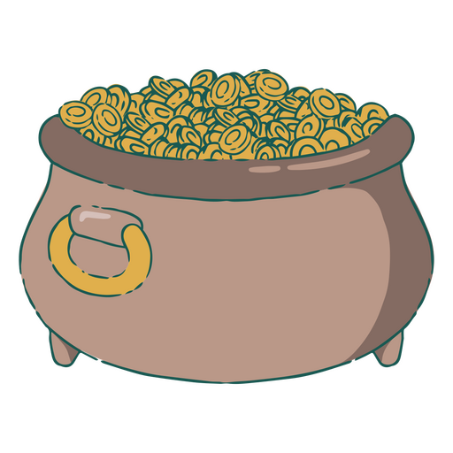 Pot full of gold coins PNG Design