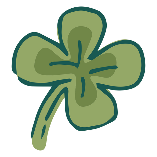 Trébol de cuatro hojas suerte día de san patricio Diseño PNG