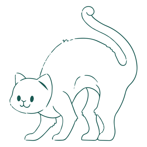 Cat is standing PNG Design